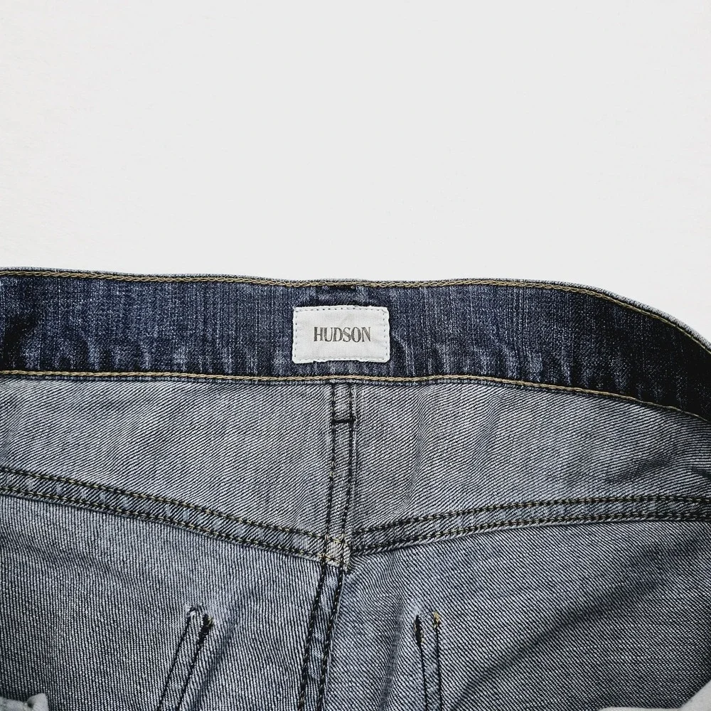 Hudson Mens 36W 33L Straight Blue‎ Five Pocket Denim Jeans M255ZAM